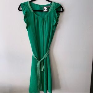 Anthro Girls from Savoy Flutter Sleeve Silk Dress